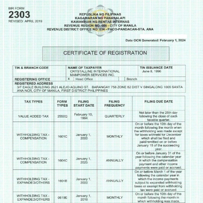 FORM 2303