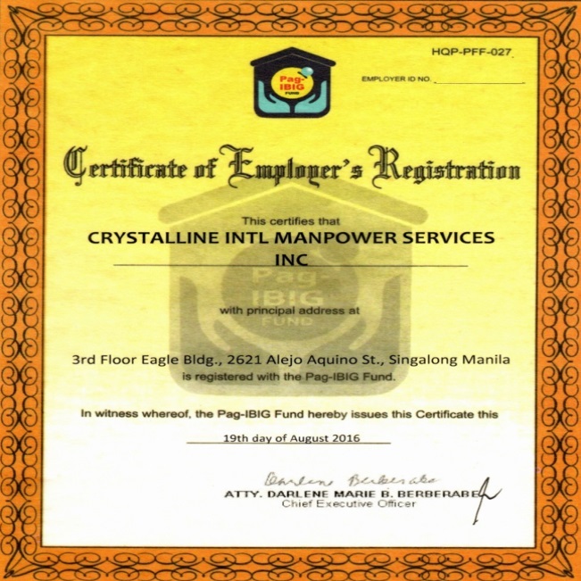 HDMF CERTIFICATION